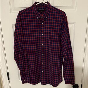Banana Republic Red and Navy Plaid Shirt